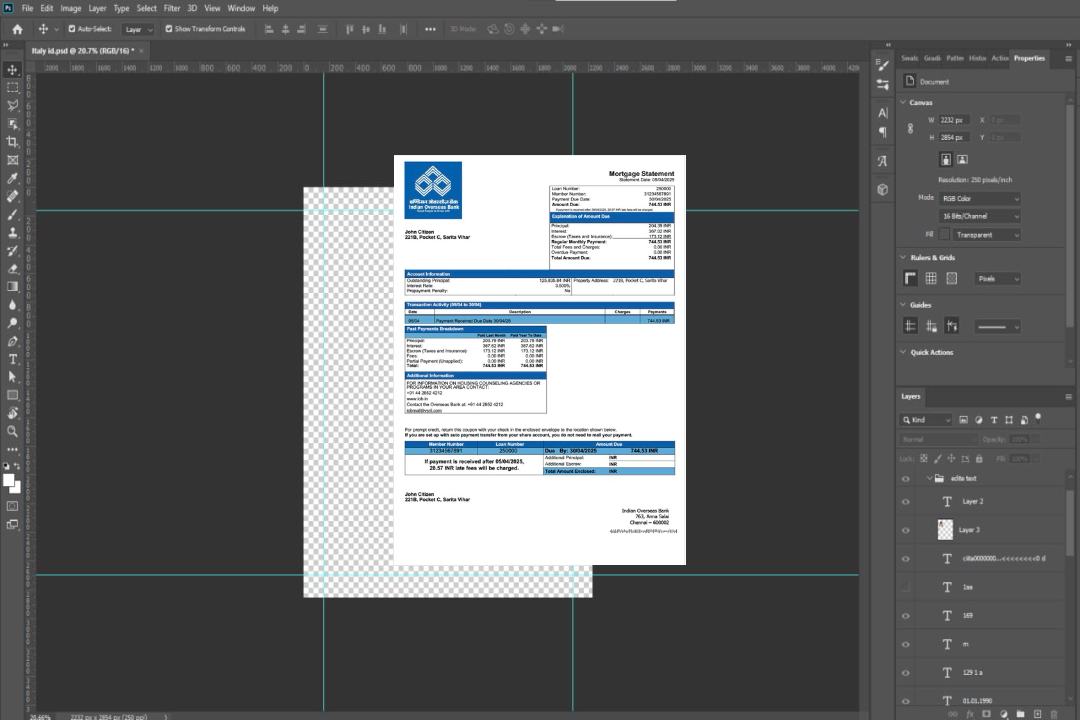 Modèle Word et PDF de relevé hypothécaire de la Banque indienne d'outre , mer template Modèle Word et PDF de relevé hypothécaire de la Banque indienne d'outre , mer template